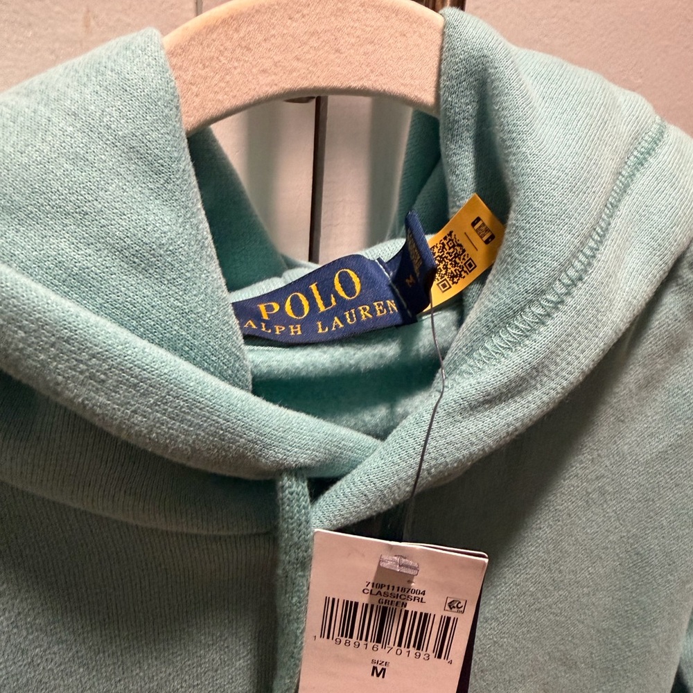 Polo by Ralph Lauren Men's Aqua Hoodie - Picture 3 of 5